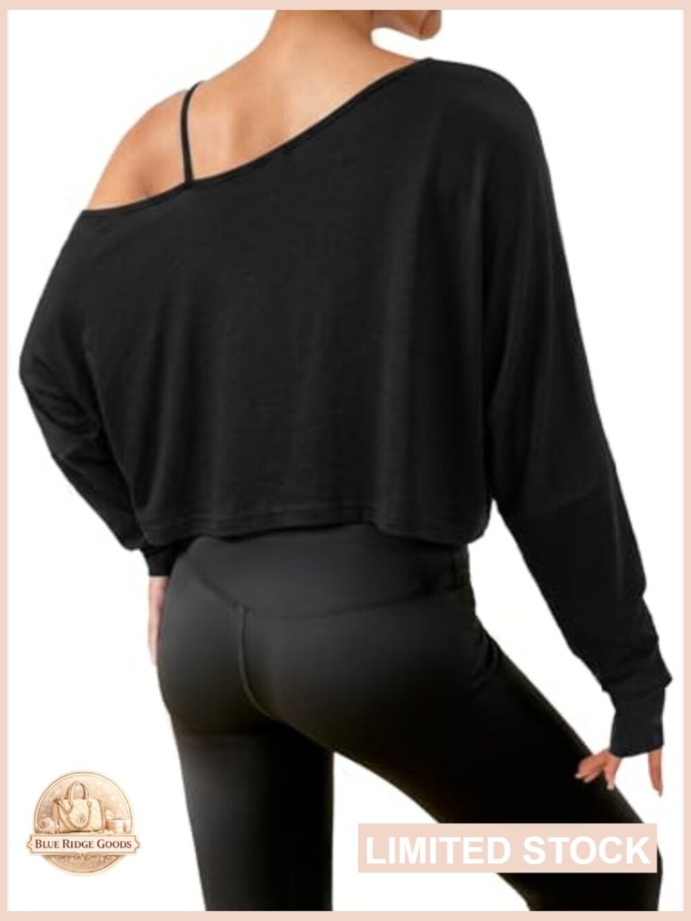 Off Shoulder Long Sleeve Crop Top Spaghetti Strap Y2K Going Out Top - Picture 4 of 5